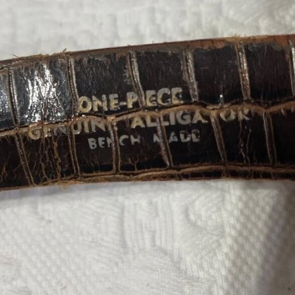 Hirdes of New Orleans Genuine Alligator Belt Brown Vintage‎ Washer Bros 32 34